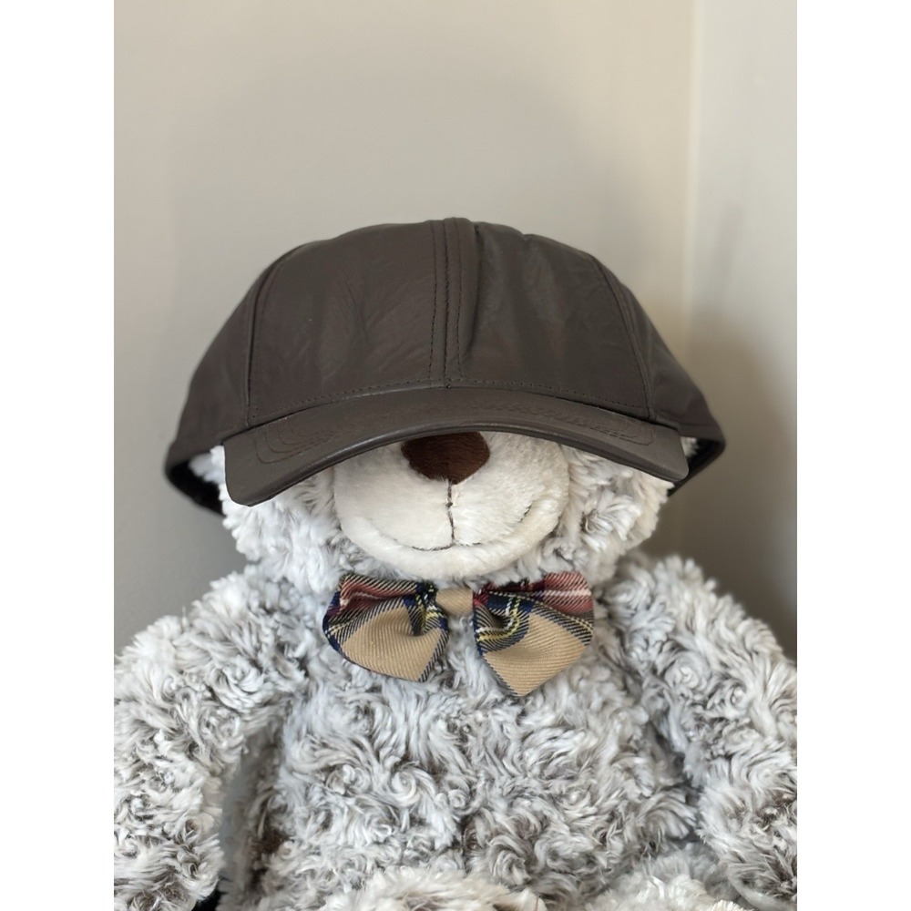 NEW YORK WINNER BROWN GENUINE LEATHER BASEBALL CAP XL VINTAGE (bear not inc)